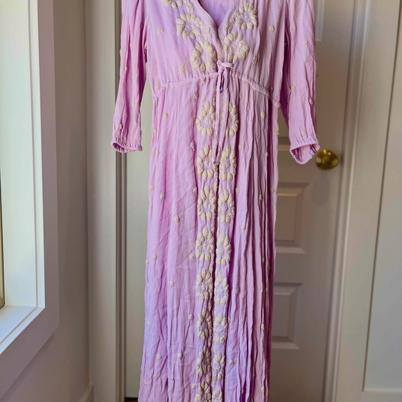 Free People Embroidered High Waist Midi Lilac Dress Size XS NWOT - Picture 2 of 11